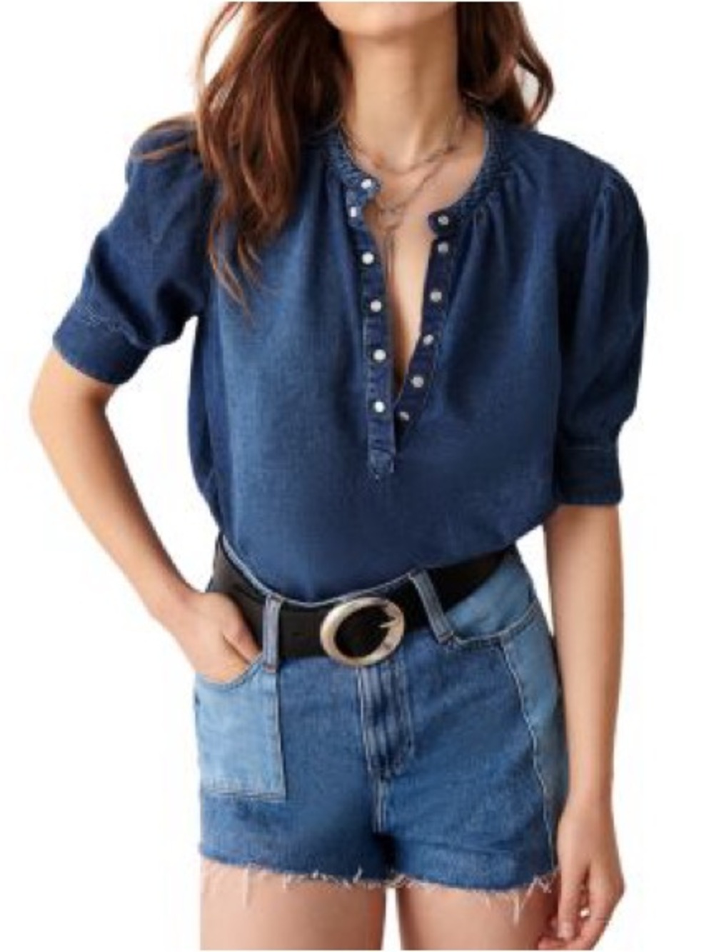 ba&sh Drake Denim Shirt Size 2